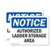 Signmission Authorized Ladder Storage Area, 10 in W x Rectangle, Vinyl Decal OS-2PACK-NS-D-710-L-10238 - alternate 1